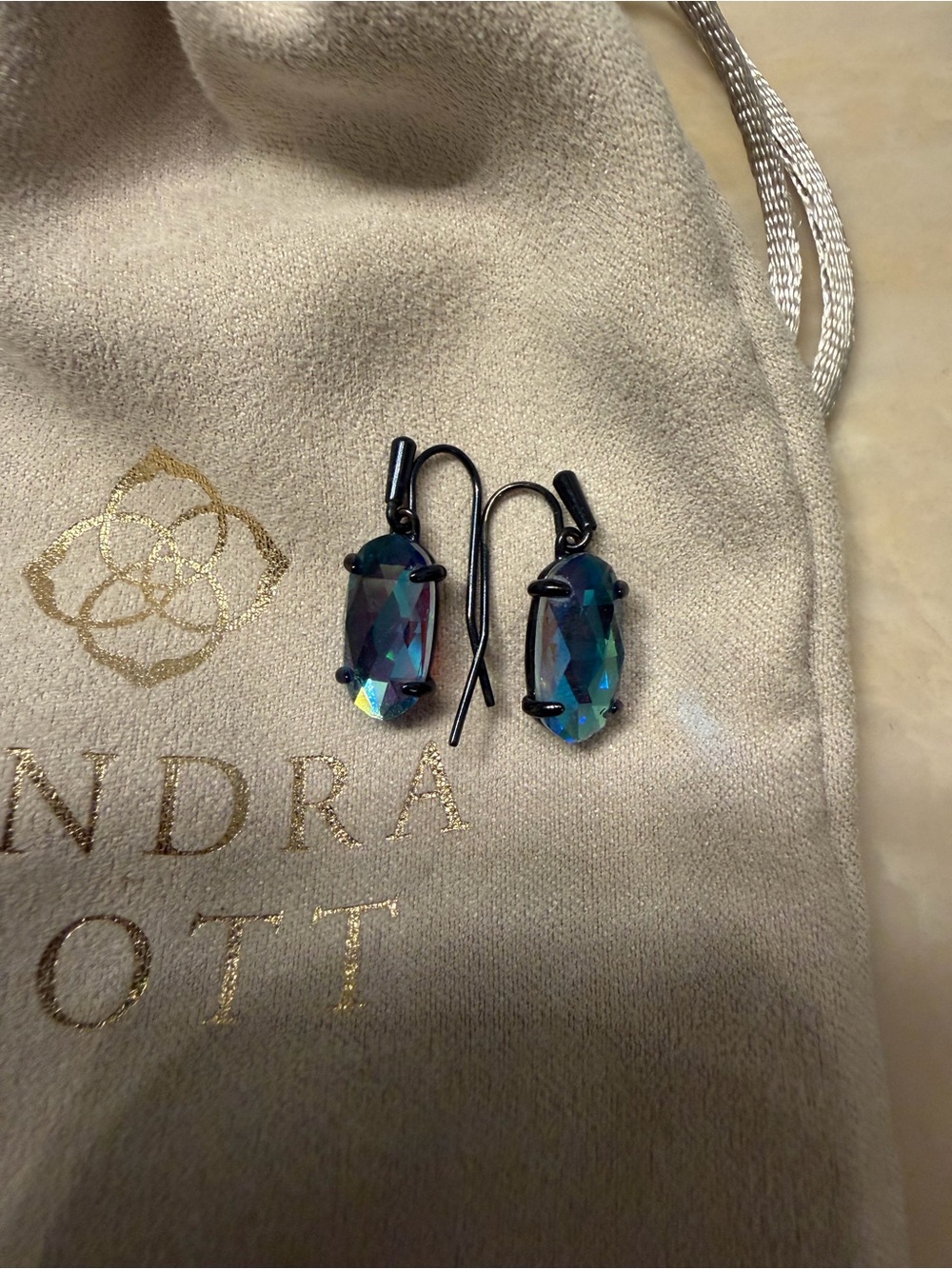 Kendra Scott Iridescent Teal-Purple Elle Drop Earrings